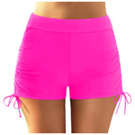 Beach Bathing Suit Women High Waist Bikini Bottoms Swim Briefs Drawstring Beach Shorts Solid Leopard Bikini Ruched Swim Bottoms