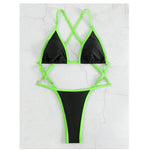 Cikini Summer Beach Women's Contrast Trim Halterneck One-Piece Swimsuit Sexy Swimwear Bathing Suit