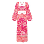 Retro One Piece Swimsuit with Skirt Shoulder Strappy Floral Print Women's Slimming Bathing Suit Beach Wear