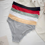 3Pcs/Set Women Cotton Bikini Briefs Skin-Friendly Low Rise Underwear Seamless Edge Soft Stretch Daily Ladies Panties M-XXL