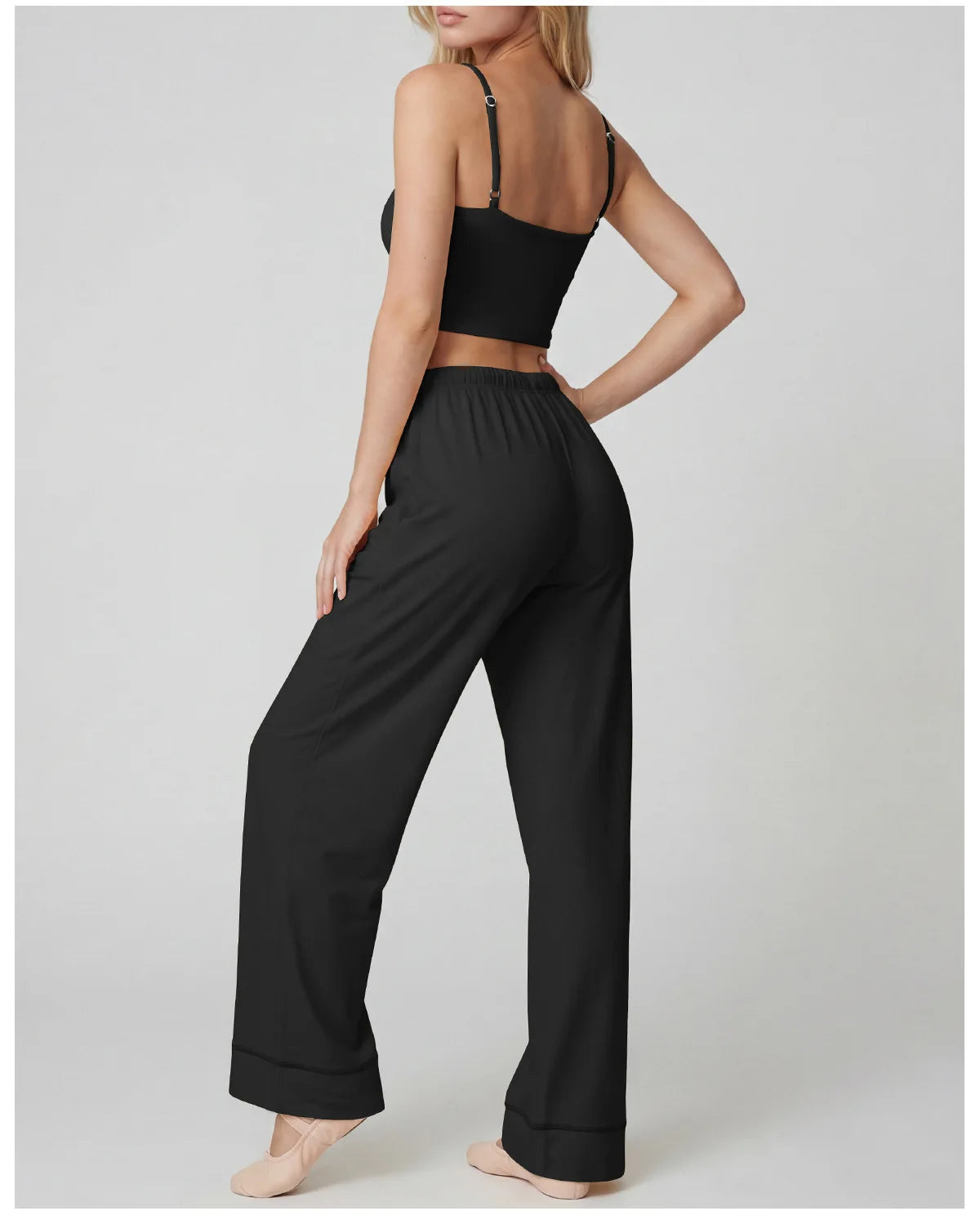 Women's Yoga Sets Yellow Patchwork Slimming Sports Tank Top Summer Gym Training Suit High Waist Wide Leg Pants Fitness Outfits