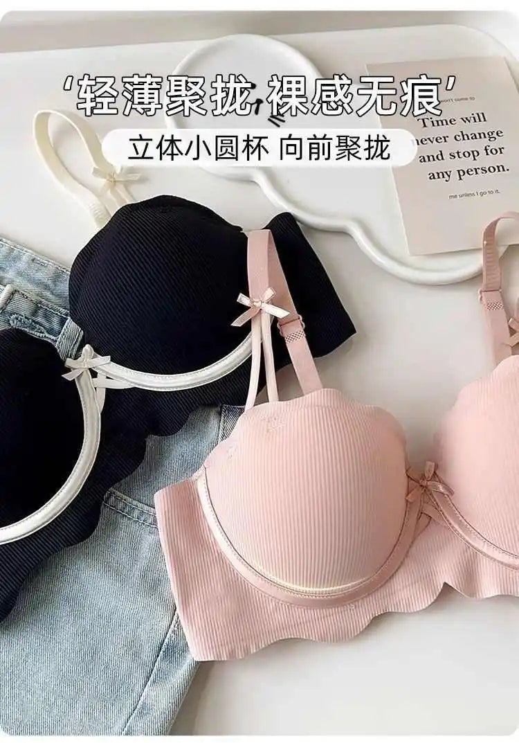 MOYISU Soutien-Gorge Français Sans Armatures 32-38 - Bralette Pureté Anti Affaissement, Set Lingerie Confort Respirant Été Léger