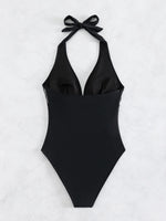 Sexy Shiny Sequins Deep V Backless Monokini Halter Women Swimwear One Piece Swimsuit Female Bather Bathing Suit Swim Lady K4996