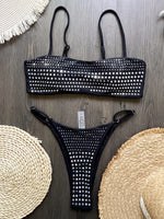 2026 Shiny Sequins Bandeau Bikini Women Swimwear Female Swimsuit Two-pieces Bikini Set Bather Bathing Suit Swim Lady Beachwear