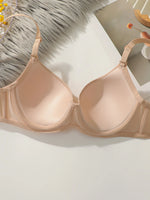 solid color daily 2-piece women's underwear set 3/4 cup paired with sexy thongs simple and comfortable Lingerie B2087