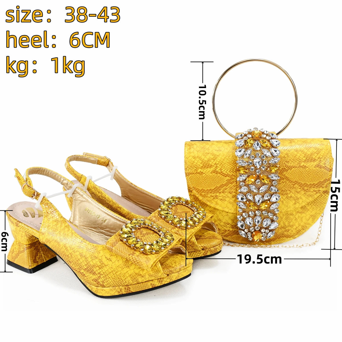 Doershow African fashion Italian Shoes And Bag Sets For Evening Party With Stones ORANGE Italian Handbags Match Bags! Hgv1-5
