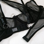 Toucheart Sexy Floral Embroidery Underwear Steel Ring Bra Lace Mesh Sexy Webbing Hollow Waistband Hanging Erotic Lingerie Suit