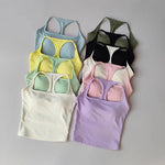 Women's Cross-Back Yoga Sports Vest One-Piece Cup Versatile Training Fitness Bra Colorful Fitness Clothing for Active Women