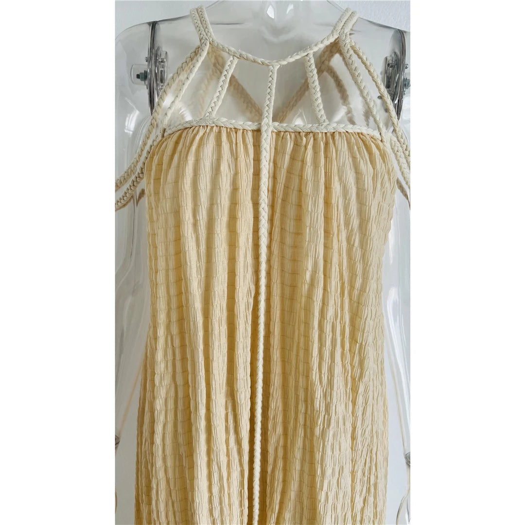 5 Colors Hollow Out Backless Crochet Knitted Tunic Beach Cover Up Cover-ups Beach Dress Beach Wear Beachwear Female Women V5429