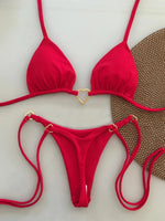 Triangle Thong Bikini 2026 Women Halter Swimsuit Solid Sexy Brazilian Swimwear Female Bathers Bathing Swimming Swim Suit Beach