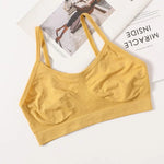 Women Soft Ribbed Bra Knit Wireless Bralette No Pad Camisole Non-Adjustable Thin Strap Lingerie Everyday Lounge Intimates M-L