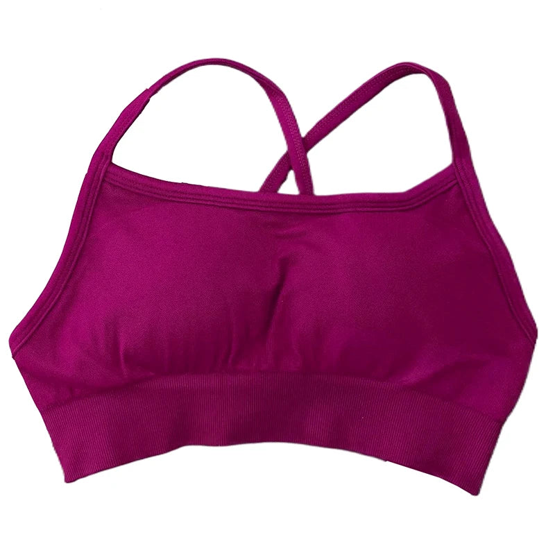 Backless Sports Bra Women Padded Yoga Bra Gym Top High Support Seamless Yoga Tank Top Fitness Crop Top Workout Running Underwear