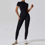 Yoga Boilersuit Long Sleeved Women's Sportswear Gym Zipper Jumpsuits Workout High-intensity Fitness One-piece Skin-tight Garment