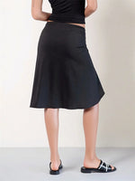 Summer Solid/Stripe/Plaid Midi Skirts for Women Casual Elegant A-Line Skirt for Beach Vacation Streetwear