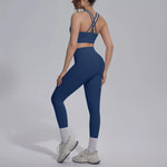 Women's Yoga Set Sports Fitness Running Beautiful Back Slim Fit Bra Hip-lifting High Waist Pants Workout Training Gym Suits