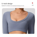 Hearuisavy Sports Set 2Pcs Women'sLong Sleeve Backless Fitted Fitness Top Push Up Pilates Yoga Top Wide Leg Straight Leg Pants