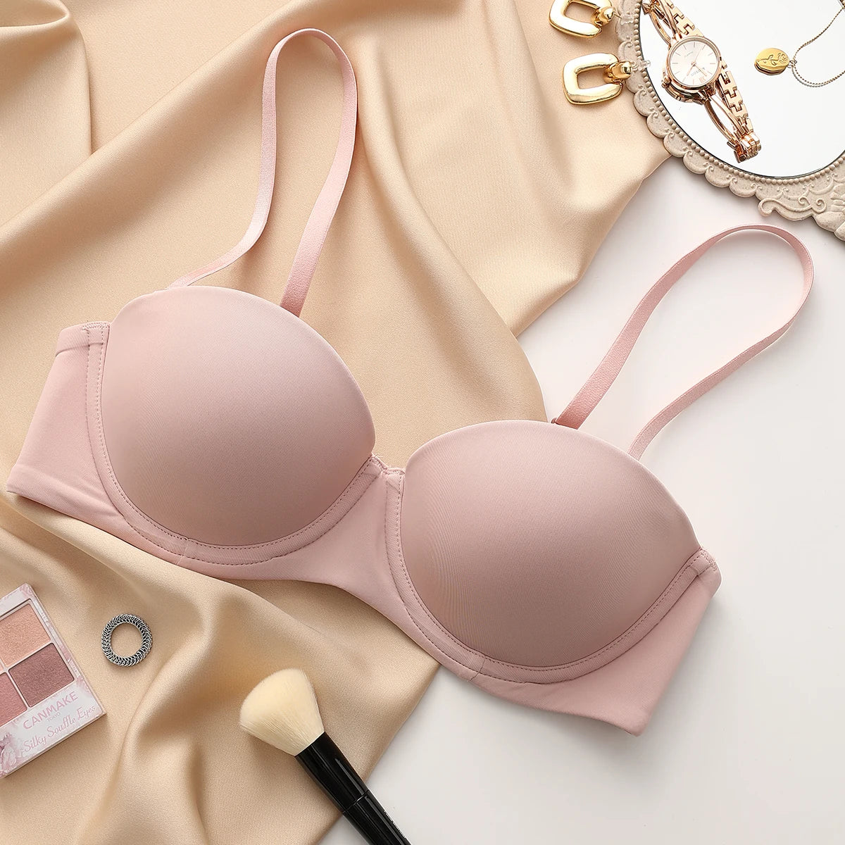 7 Color Women Seamless Underwear Sexy 1/2 Cup Push Up Bra Cotton Comfortable Underwie Brassiere Plus Size CD Cup Female Lingerie