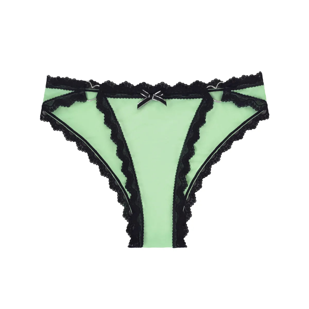 1pcs Low Rise Bow Sexy Lace Women's Panties Patchwork Heart Decor Elegant Lady Briefs Comfortable Breathable Female Underwear