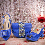 Doershow African fashion Italian Shoes And Bag Sets For Evening Party With Stones ORANGE Italian Handbags Match Bags! Hgv1-5