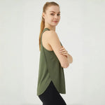 Women's Sleeveless Sports Top Quick Dry Running Fitness Yoga Vest Loose Fit Breathable Pilates Gym Cover Up Shirt