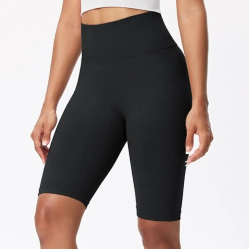 STOUREG Women's High Waist Yoga Shorts Tummy Control Quick Dry Running Sports Tight Gym Fitness Workout
