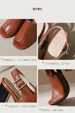 New Women Sandals Peep Toe High Heels Summer Gladiator Shoes Black Brown Woman Ankle Strap Sandalias Female Mujer Big Size