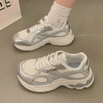 Spring Autumn Breathable Mesh Sneakers Women Mix Color Lace Up Sports Shoes Woman Wear Resistant Platform Casual Shoes Mujer
