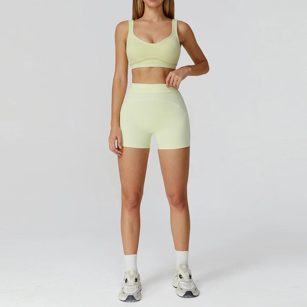 2PCS Yoga Set Gym Clothes Outdoor Sports Outfits Women Tracksuit Gym Fitness Suits Workout Long Sleeved Flared Pants Sportswear