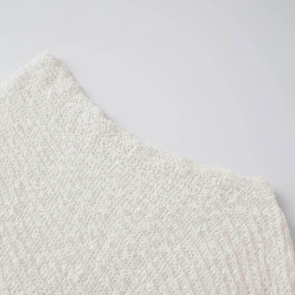 Women Loose See Through Boat Neck Off Shoulder Asymmetrical Crop Coverup Tops Spring Summer Holiday Beach Knitted Poncho