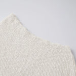 Women Loose See Through Boat Neck Off Shoulder Asymmetrical Crop Coverup Tops Spring Summer Holiday Beach Knitted Poncho