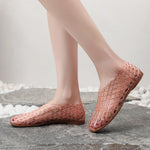 New 2026 Women Leisure Jelly Sandals Cut-out Soft PVC Breathable Summer Flat Shoes Close Toe Female Street Flats