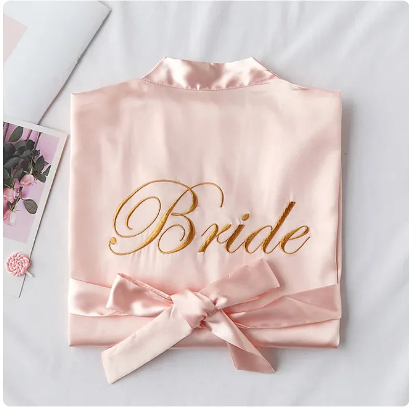 Bride with Team Bride Bathrobe Bride To Be Bridal Shower Bachelorette Party Wedding Decoration Mariage Hen Party Bridesmaid Gift