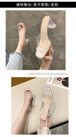 Summer Women Pumps Sandals PVC Jelly Slippers Open Toe High Heels Women Transparent Perspex Slippers Shoes Heel Clear Sandals
