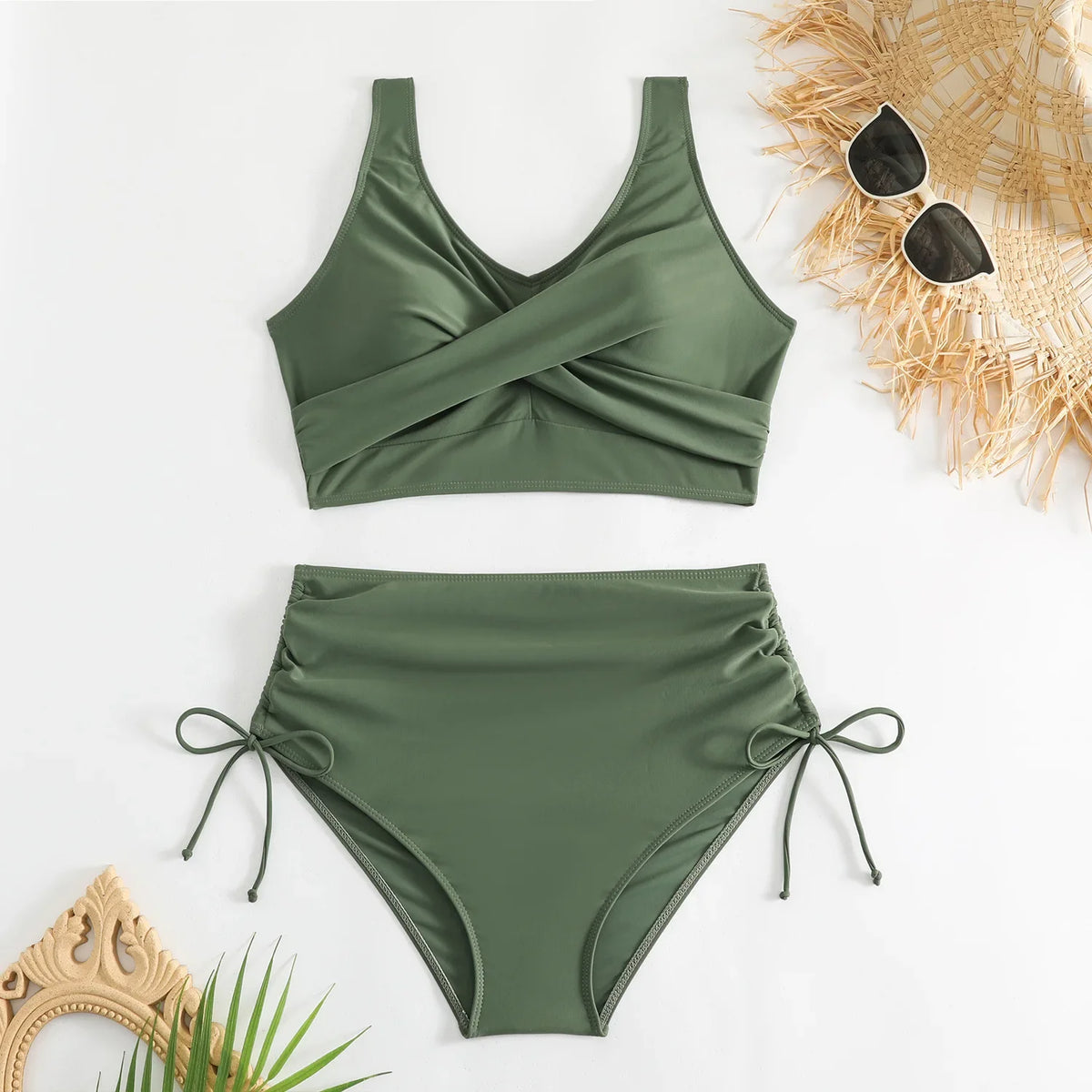 High Waist Bikini Set Sexy Push Up Swimsuit Women Print Beachwear Tummy Control Swimwear Adjustable Bathing Suit Bikinis 2026