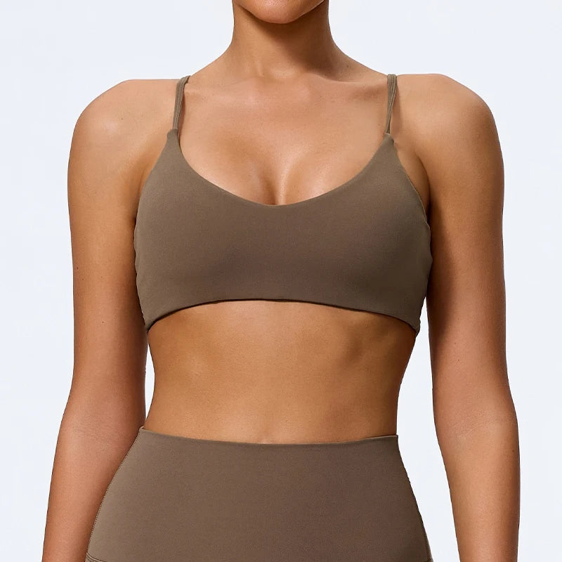 Hearuisavy Summer Super-Soft Women Quick Drying Sports Bra Breathable Gym Workout Top Fitness Underwear Push Up Running Yoga Top