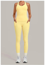 Women's Seamless Yoga Sets Sports Fitness Hip-lifting High Waist Pant Sleeveless Backless Suits Workout Running Leggings Sets