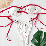 Bandeau 3Pcs Biquini Sexy Bikini Women Swimsuit Push Up Swimwear Female Strappy Bathing Suits Green Bodysuit Beachwear Swim Suit