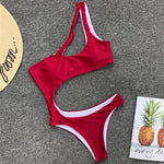 2026 Asymmetric One Shoulder Women Swimwear One Piece Swimsuit Female Monokini Bather High Cut Out Bathing Suit Swim Bodysuit