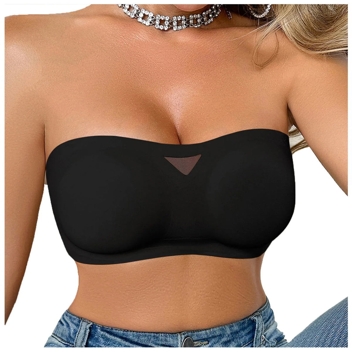 Women's Sexy Strapless Push Up Bra Padded Seamless Invisible Wireless Bandeau Bra Women Beauty Back Anti Slip Off Shoulder Bras