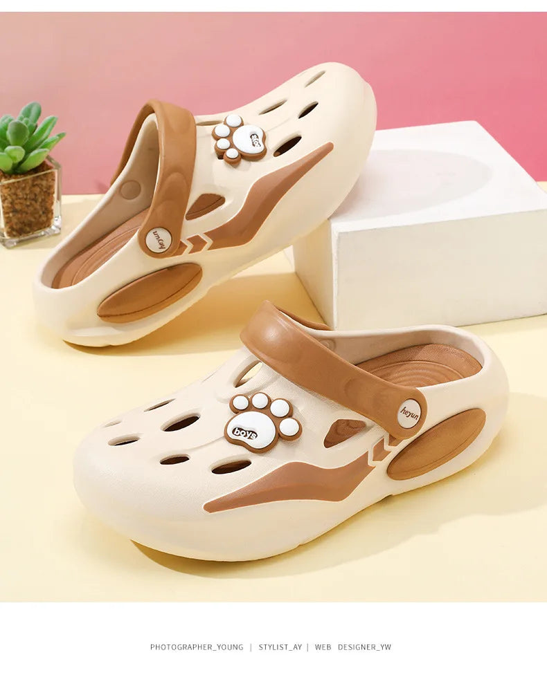 2026 Summer Sandals For Women Platform Shoes Thick Sole Cute DIY Paw Girls Street Beach Slippers Soft EVA Female Fashion Clogs