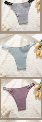 5PCS Women Cotton Maillard Brazilian Sexy Panties Breathable Low Waist Female Underwear Soft Solid Color Intimates High Elastic