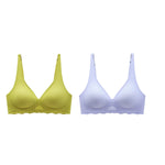 2Pcs/Set Seamless Bras For Women Wireless Push-Up Underwear Female Sexy Lingerie Deep V Brassiere Sleep Soft Intimates