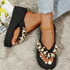 Big Size 42 Fashion Flip Flops For Women Summer Wedges Shoes EVA Sole String Bead Female Indoor Beach Slippers Slip-on Sandals