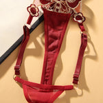 Women Butterfly Embroidery Thong Panties Sexy Lace G String Adjustable Strap Low Rise Underwear Soft Breathable Lingerie