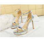 Women's High Heels Thin Heel Waterproof Platform Sandals Fashionable for Skirts New Model Shoes for Shows Summer Collection