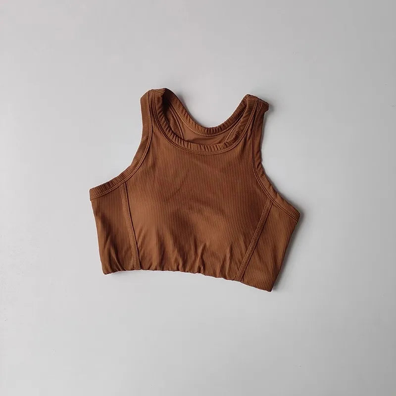 Women's Quick Drying Breathable Yoga Sports Vest I-Shaped Back Sports Bra Fitness Bra Chest Cushion Support