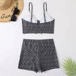 High Waist Bikini Swimsuit Women 2024 Floral Print Swim Suits Drawstring Front Shorts Boxers Swimwear Trunks Pool Bathing Suit