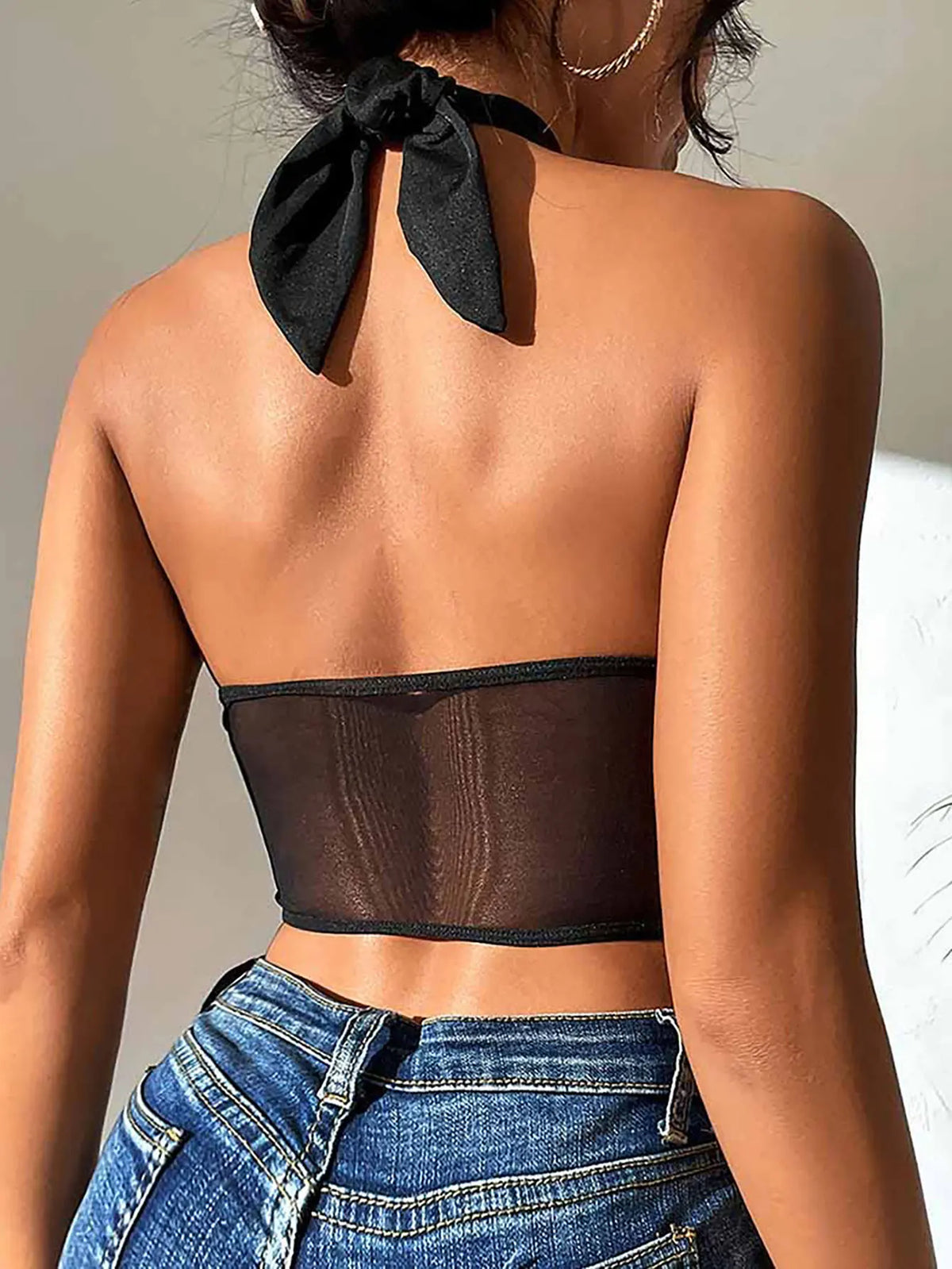 Women's Sexy Backless Cross-Strap Fishtail Bra, Hot Girl Style, Can Be Worn as an Outer Crop Top, Classic and Versatile.