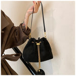 2026 Soft Commuting Crossbody Bags Faux Suede Sewing Hot Sale Bags for WomenThread Solid Color String Women's Handbags