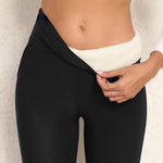 Winter Ultra Thick Imitation Lamb Cashmere Artificial Velvet Leggings Women Plush Thickened High Waisted Long Warm Pants